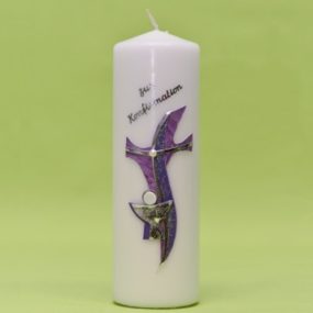 Kerze mit Kreuz "modern" und Kelch 220/70-0